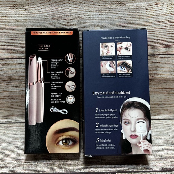 Rechargeable Heated Eyelash Curler & Electric Eyebrow Trimmer Beauty Kit New - Picture 9 of 11